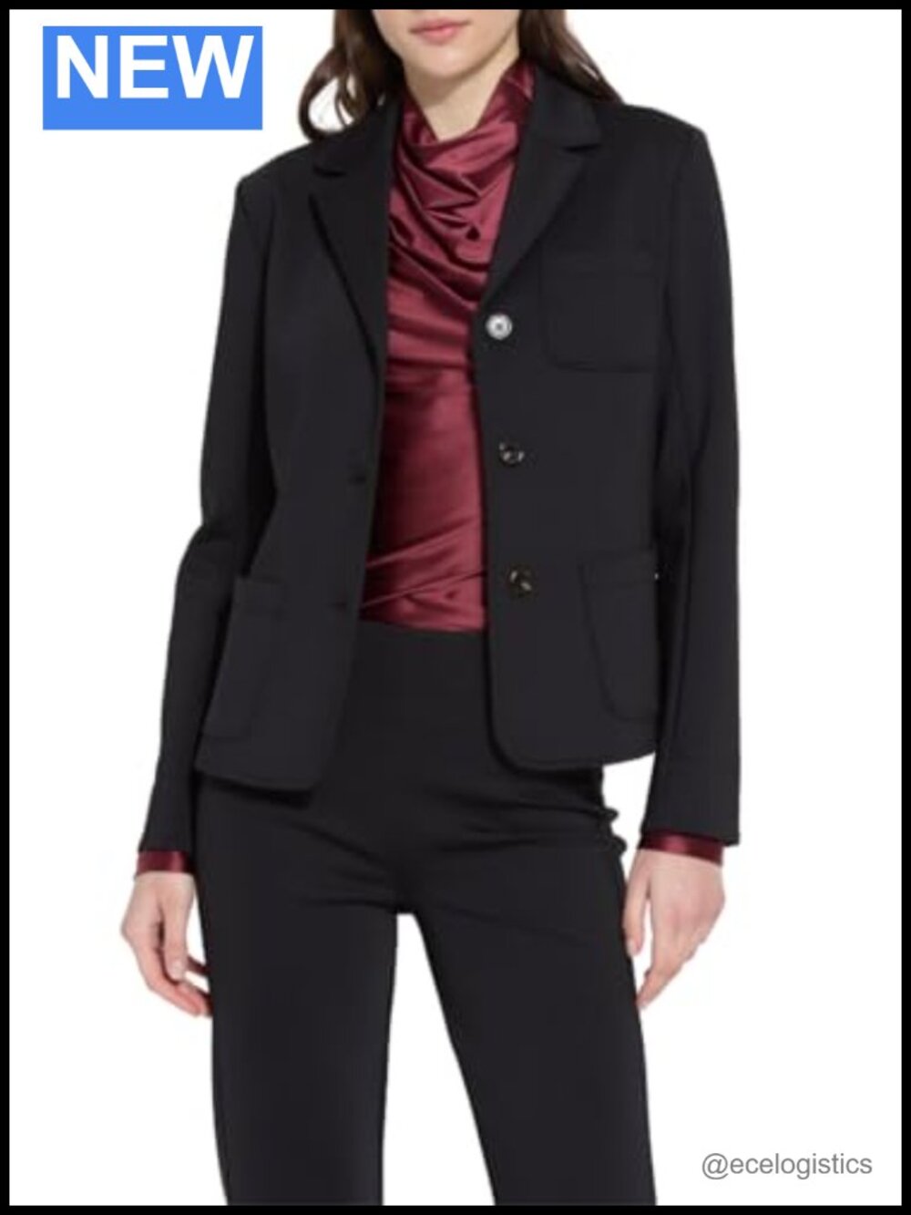 Women's Cropped Neoprene Blazer Lightweight 4-Way Stretch Work Jacket